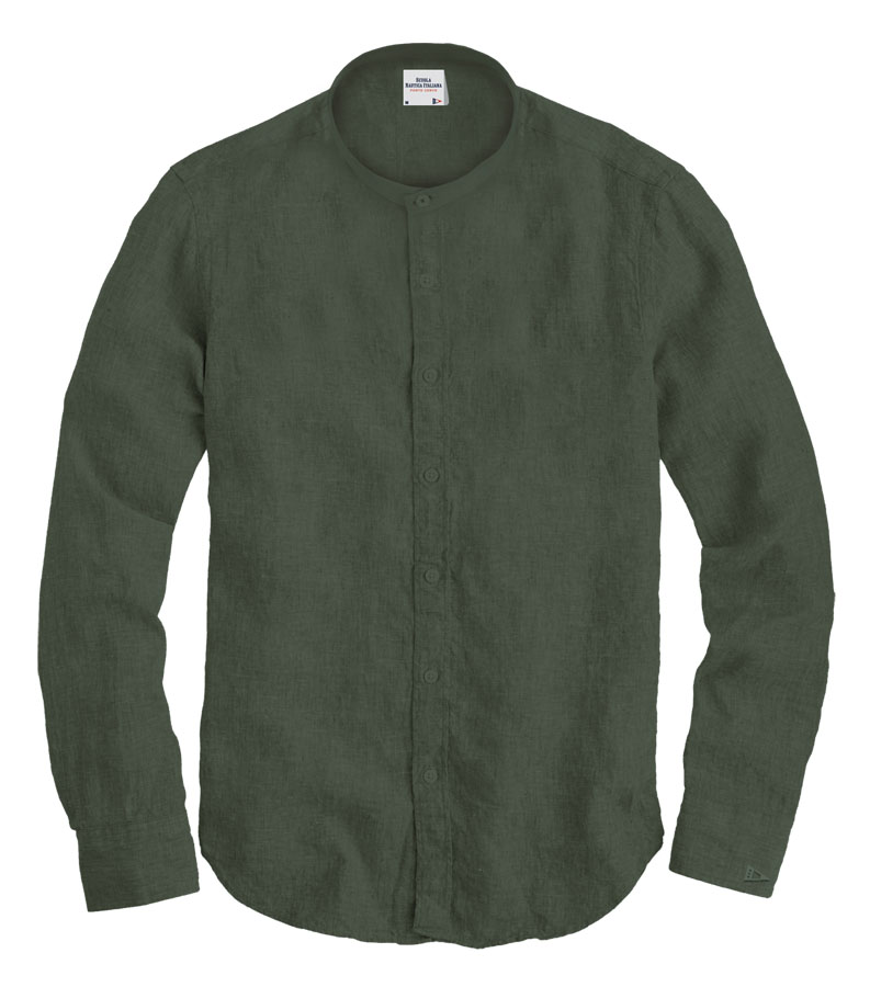 SCUOLA NAUTICA ITALIANA - PURE LINEN COREAN MILITY SHIRT