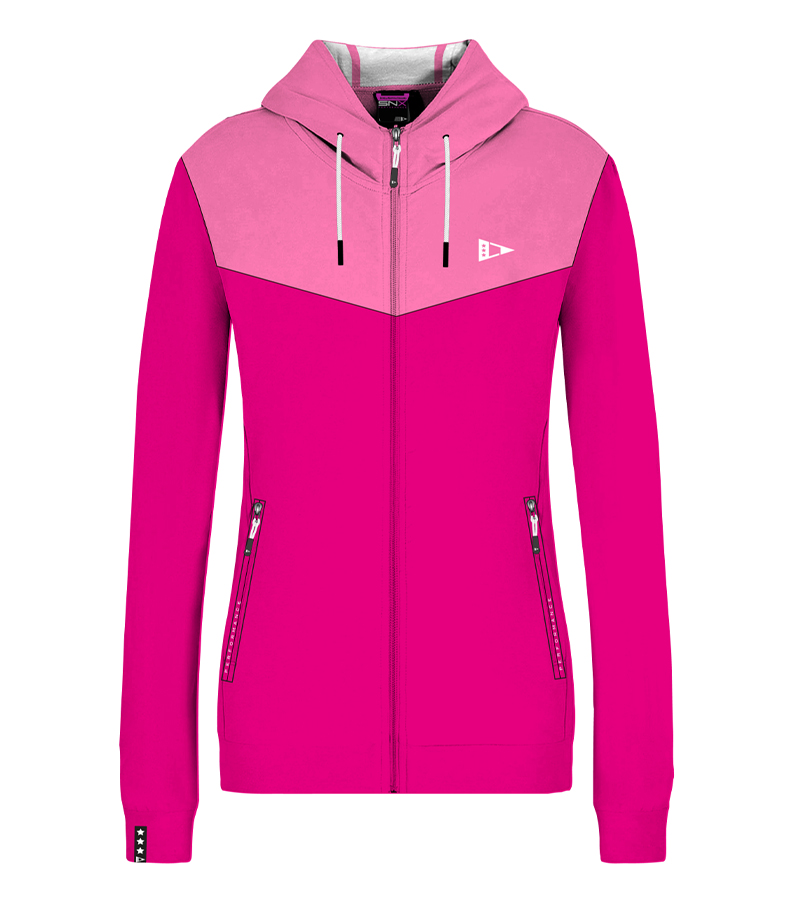 SCUOLA NAUTICA ITALIANA - FELPA TUTA CON CAPPUCCIO DONNA FUXIA