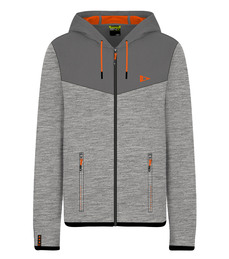 SCUOLA NAUTICA ITALIANA - FELPA TUTA UOMO 142704 GREY MELANGE