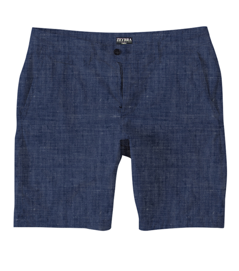ZEYBRA - BERMUDA UOMO LINO BLU