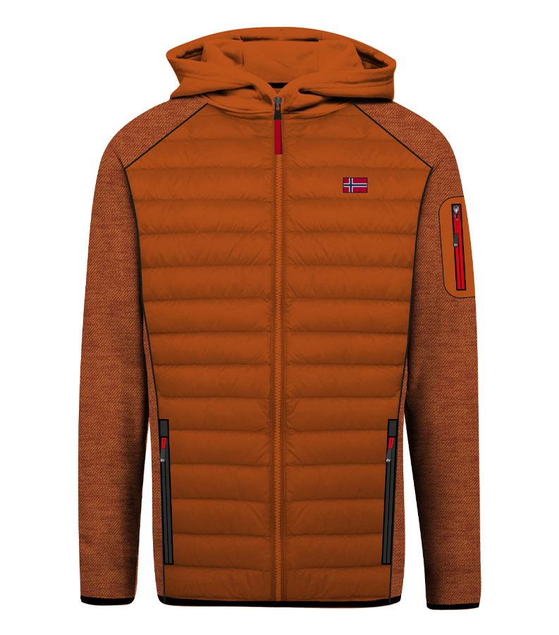 SCUOLA NAUTICA ITALIANA - FELPA IBRIDA IMBOTTITA UOMO 849307 RUST