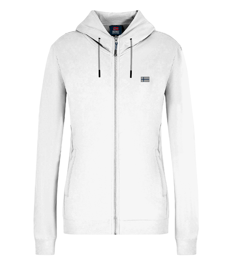 NORWAY - FELPA CON CAPPUCCIO DONNA 852411 WHITE