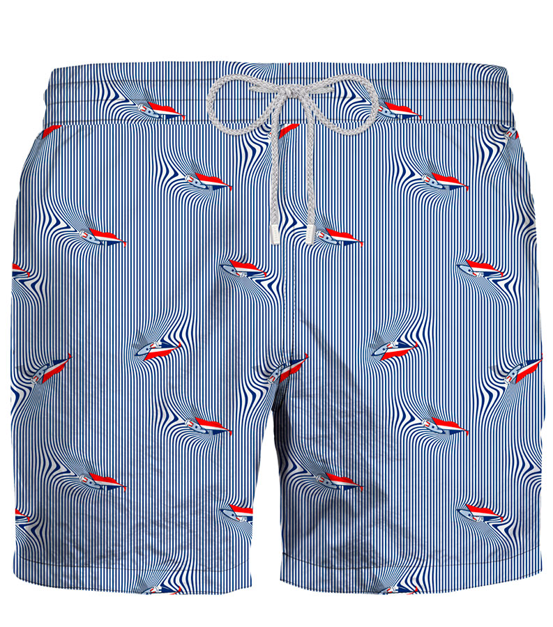ZEYBRA - SWIM SHORT BOY SAILBOATS BLUE