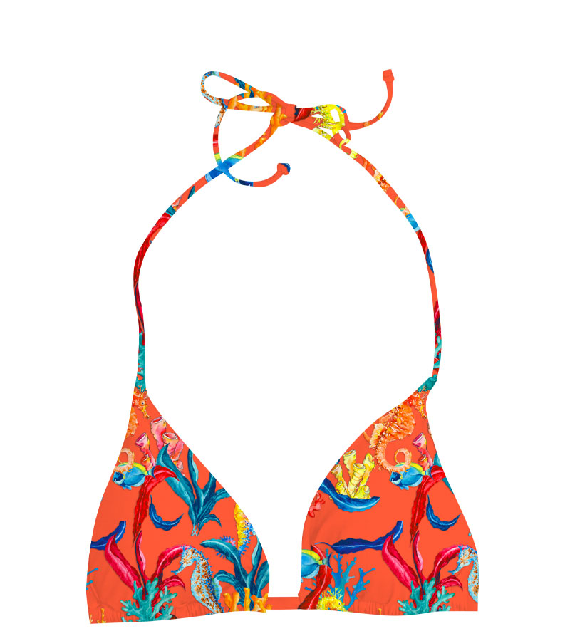 ZEYBRA - REVERSIBLE TRIANGLE BRA WOMAN CORALS ORANGE
