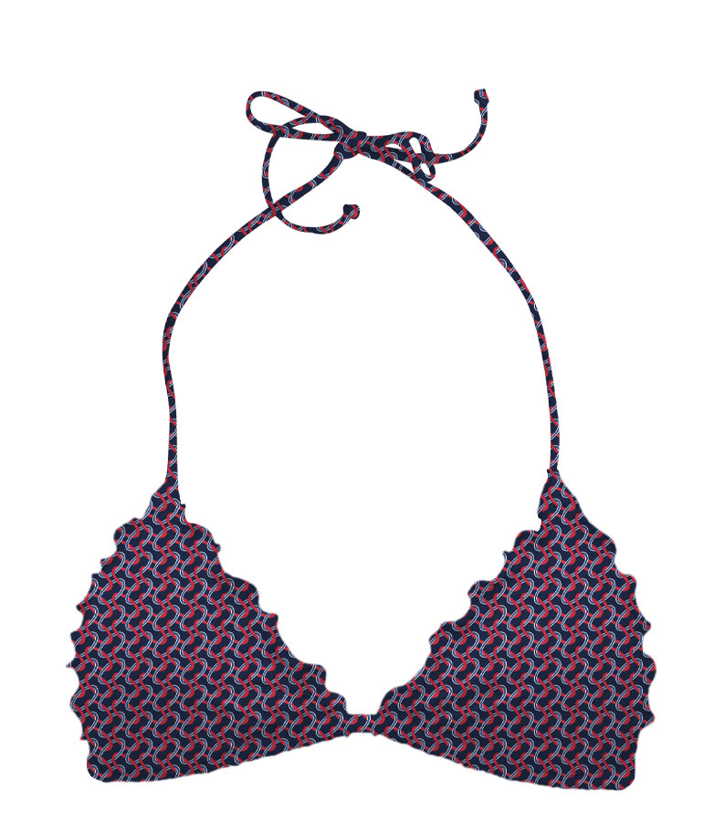 ZEYBRA - CRIMPED TRIANGLE BRA WOMAN RINGS BLU