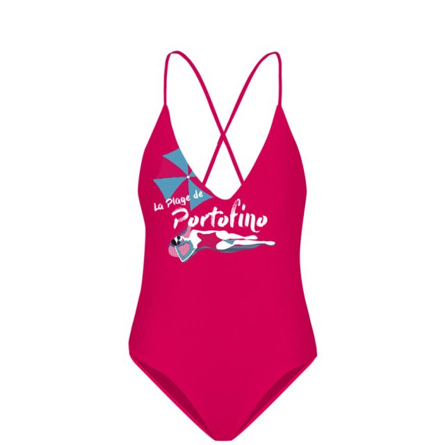 ZEYBRA - ONE PIECE SWIMSUIT GIRL BEACH UMBRELLA FUXIA