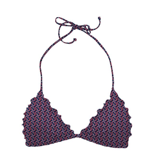 ZEYBRA - CRIMPED TRIANGLE BRA WOMAN RINGS BLU