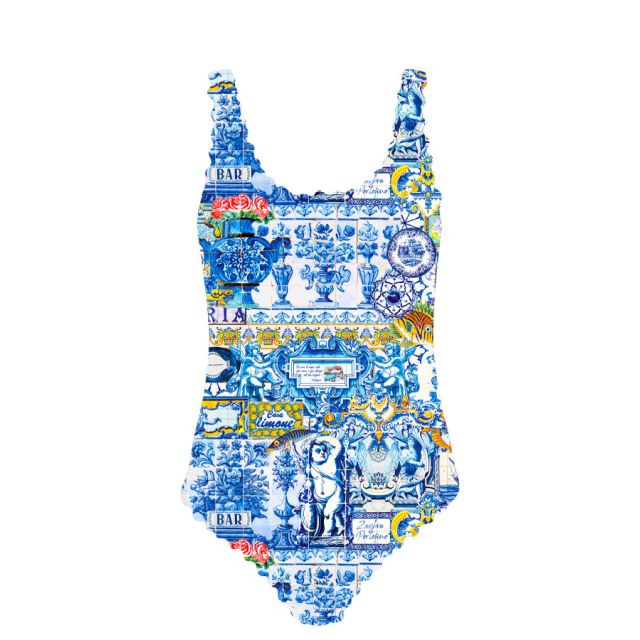 ZEYBRA - ONE PIECE SWIMSUIT GIRL CERAMICA BIANCO
