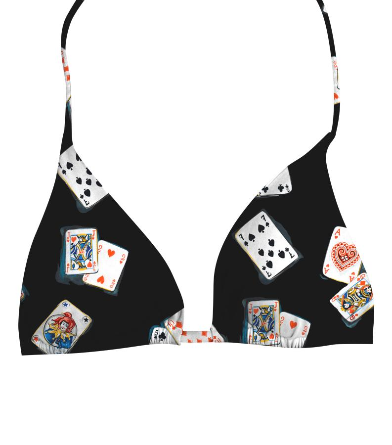 ZEYBRA - SLIDING TRIANGLE BRA GIRL POKER CARDS BLACK