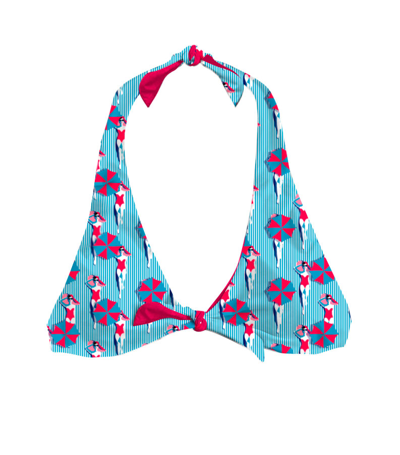 ZEYBRA - REVERSIBLE TRIANGLE BRA WOMAN BEACH UMBRELLA HAWAII